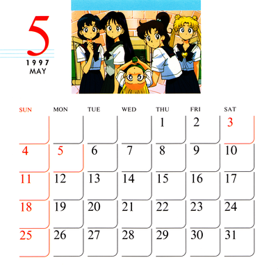 Inner Senshi
Sailor Moon Sailor Stars
1997 Desktop Calendar
