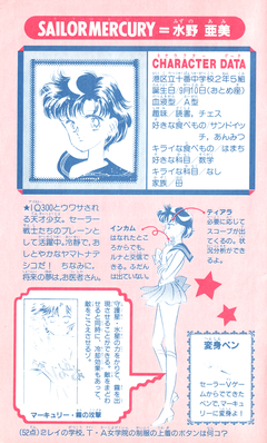 Mizuno Ami / Sailor Mercury
Sailor Moon Official Fanbook
Nakayoshi Furoku 1993

